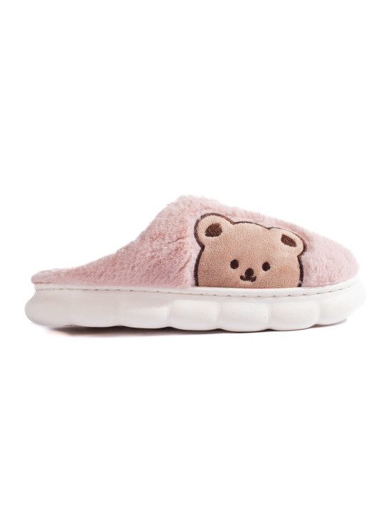 Kapcie damskie z misiem jasnoróżowy BEAR