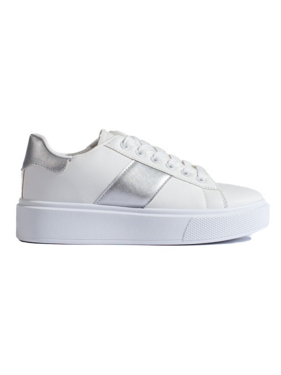 Białe damskie buty sneakersy na platformie