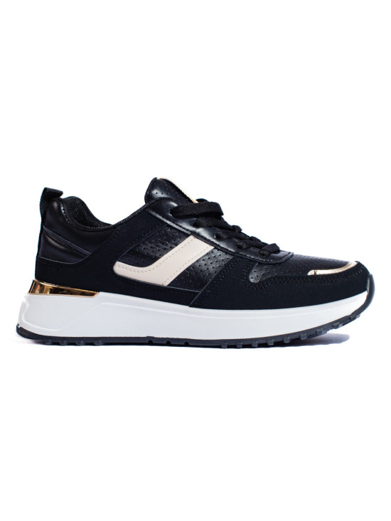 Czarne sneakersy na platformie