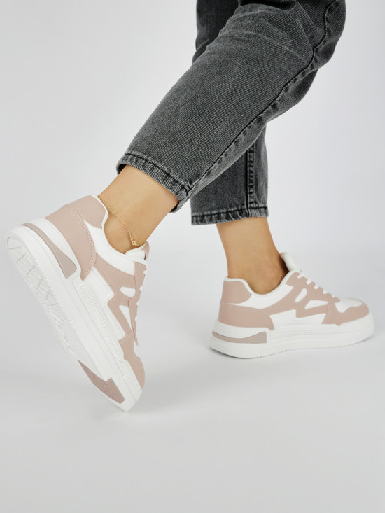 Różowe sneakersy damskie na platformie
