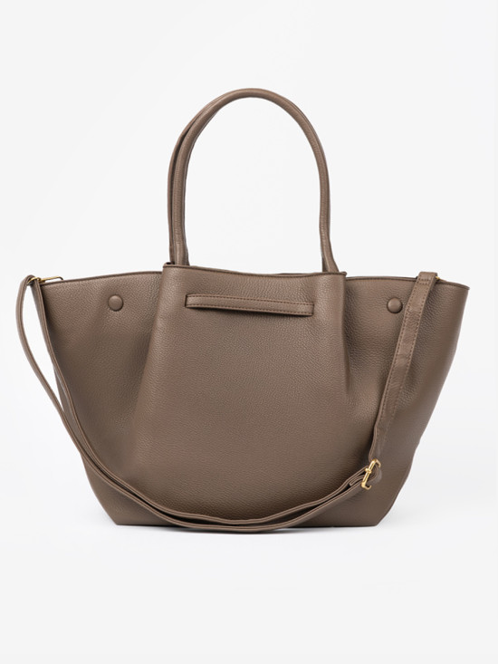 Beżowa torba shopper z zapięciem