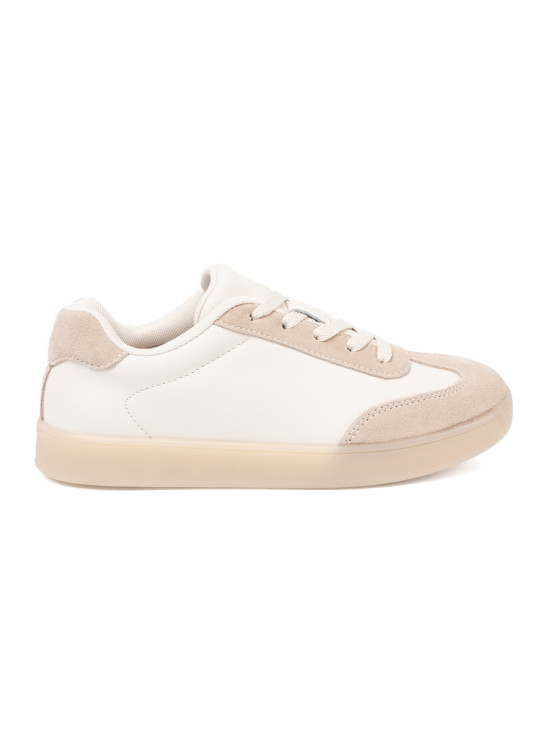 Biało-beżowe sneakersy damskie