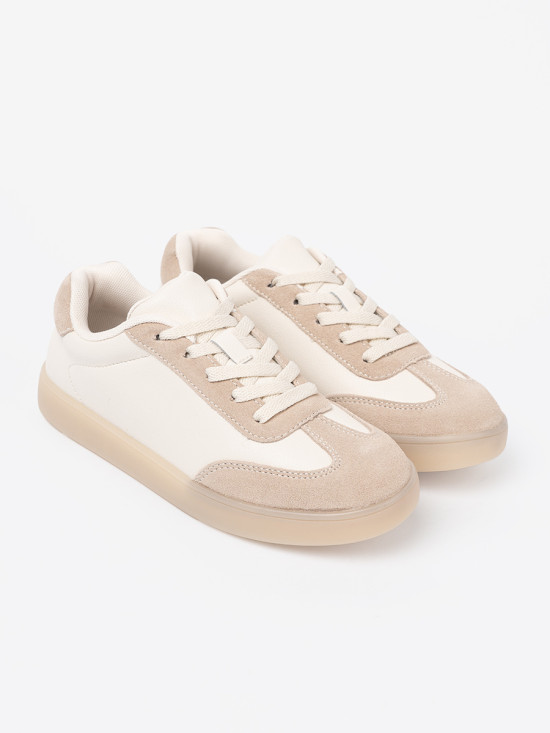 Biało-beżowe sneakersy damskie