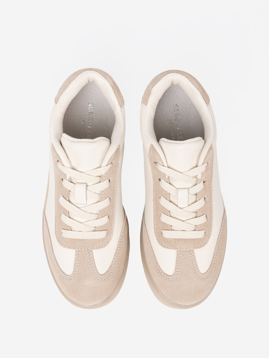 Biało-beżowe sneakersy damskie