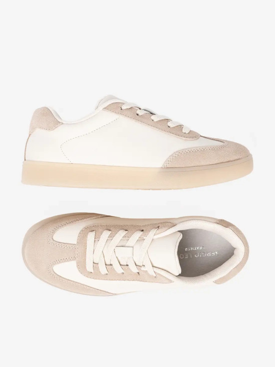 Biało-beżowe sneakersy damskie