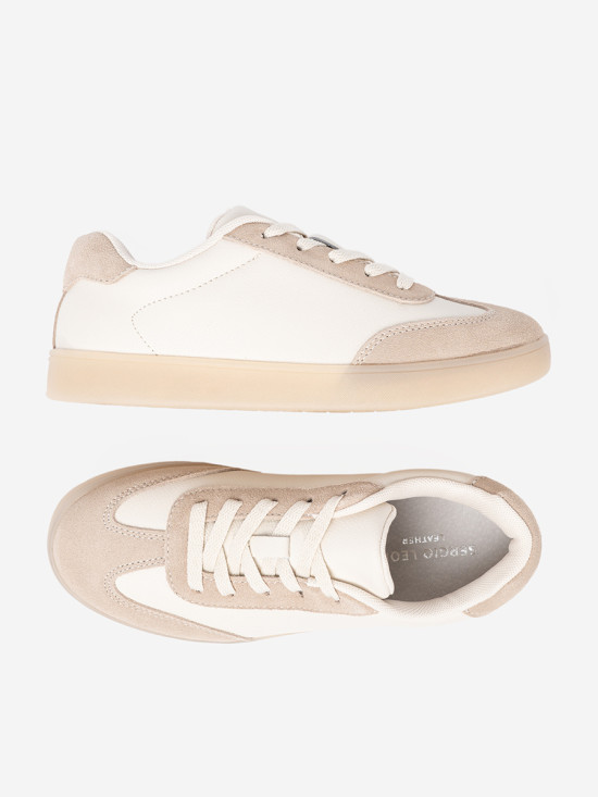 Biało-beżowe sneakersy damskie