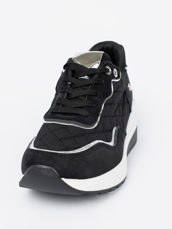 Czarne sneakersy damskie na platformie