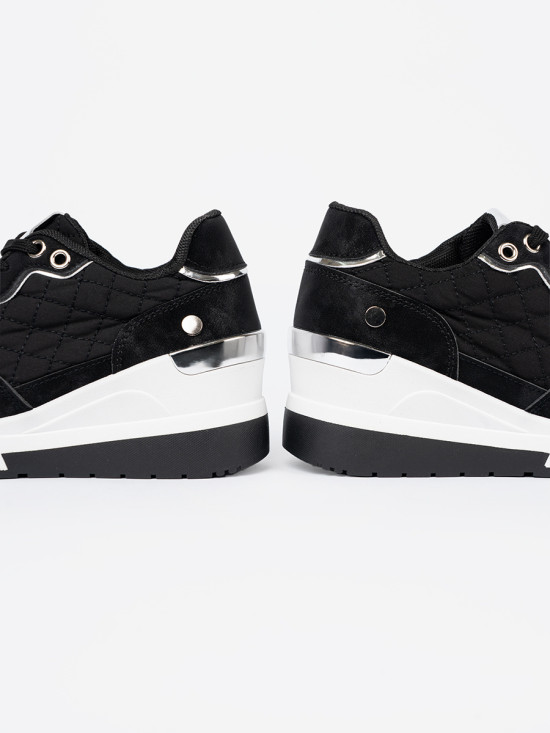 Czarne sneakersy damskie na platformie