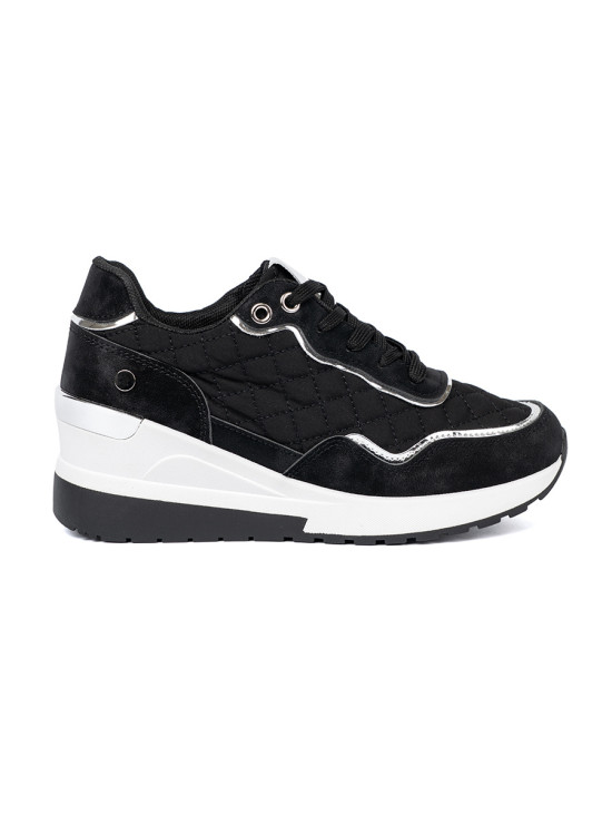 Czarne sneakersy damskie na platformie