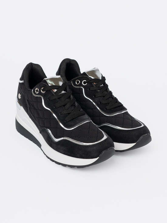 Czarne sneakersy damskie na platformie