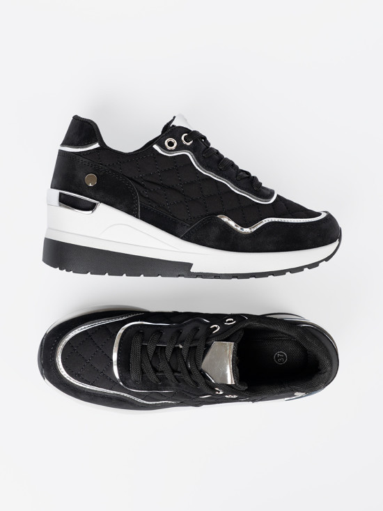 Czarne sneakersy damskie na platformie