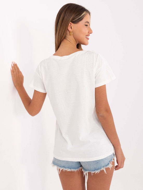 Ecru t-shirt z napisem