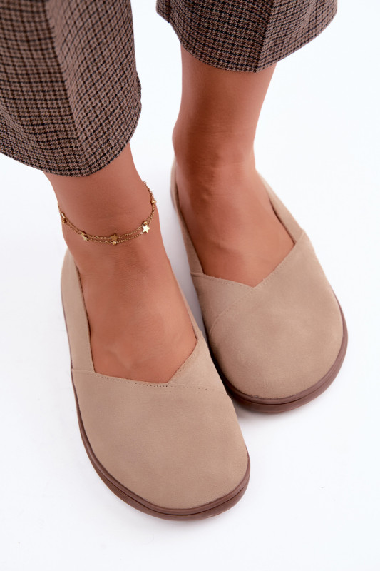 Baleriny barefoot z naturalnego zamszu beżowe