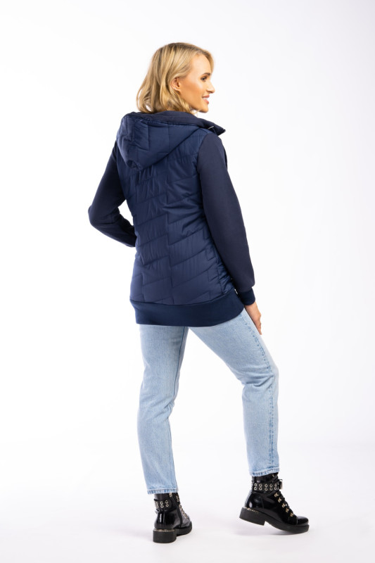 Granatowa pikowana bluza/kurtka