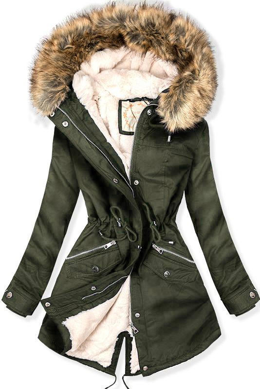 Khaki ocieplana parka