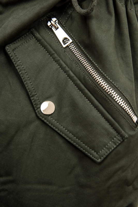 Khaki ocieplana parka