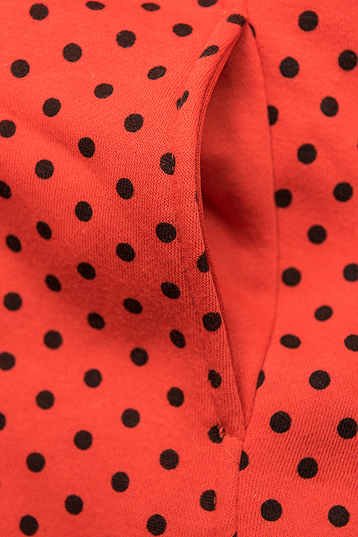 Pomarańczowa długa bluza w kropki