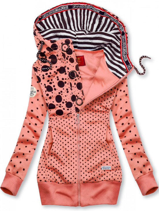 Morelowa długa bluza w kropki
