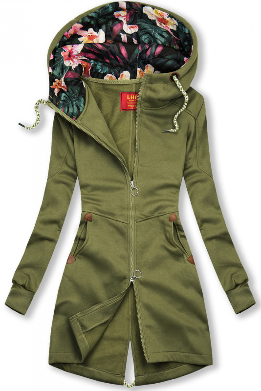 Khaki bluza z dwustronnym zamkiem