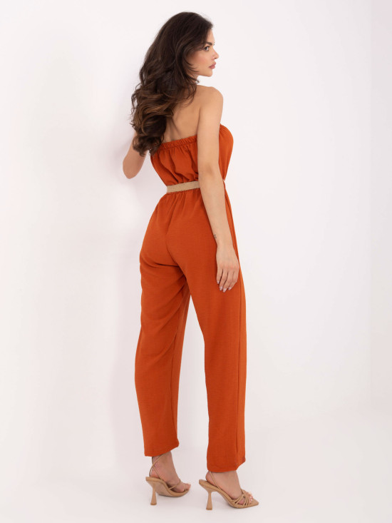 Pomarańczowy kombinezon z paskiem RUE PARIS