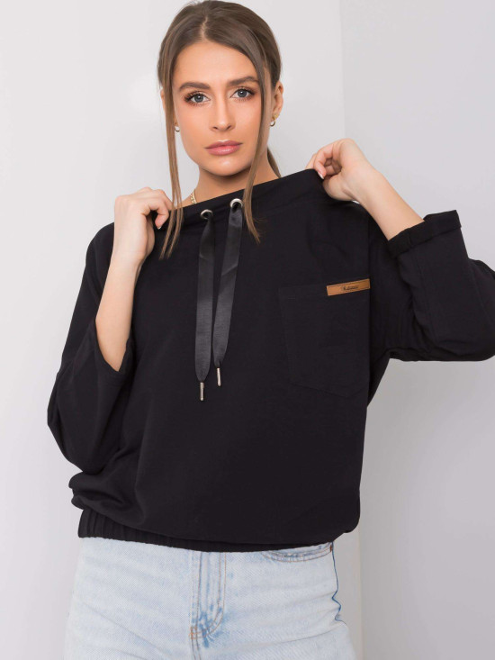 Czarna oversize bawełniana bluza