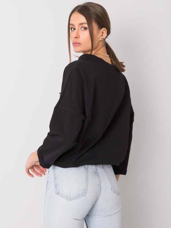 Czarna oversize bawełniana bluza