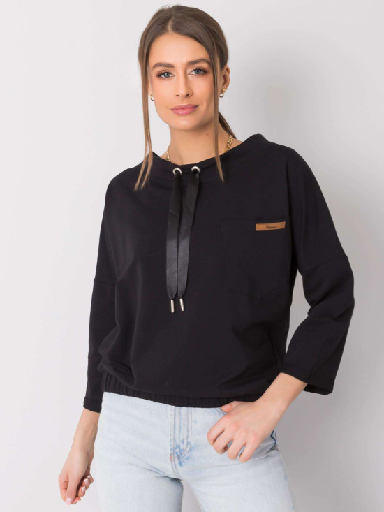 Czarna oversize bawełniana bluza