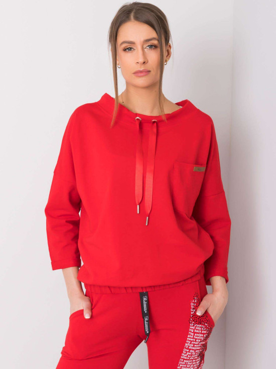 Czerwona oversize bawełniana bluza