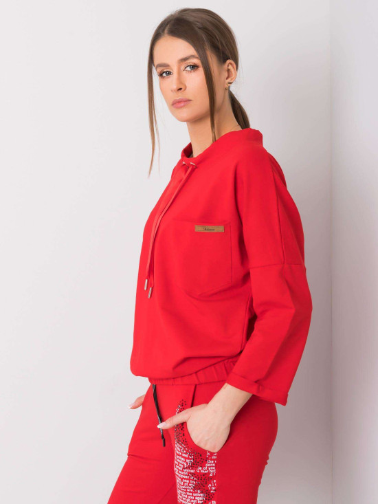 Czerwona oversize bawełniana bluza