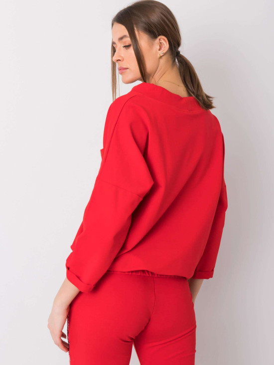 Czerwona oversize bawełniana bluza