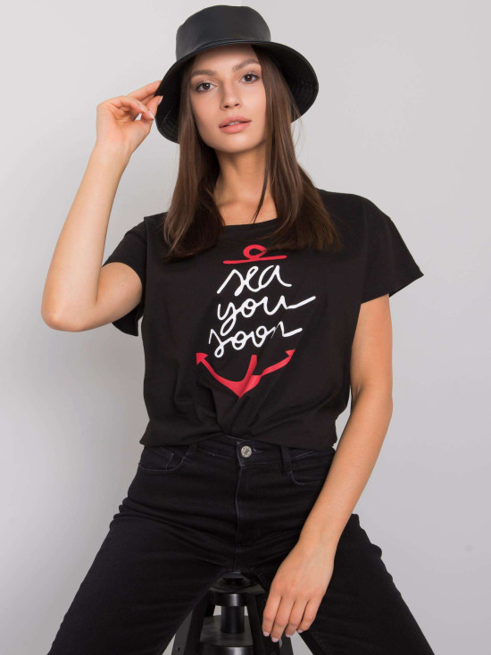 Czarny t-shirt z napisem