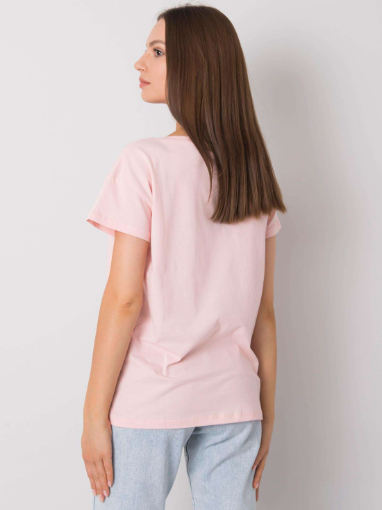 Jasnoróżowe t-shirt z napisem