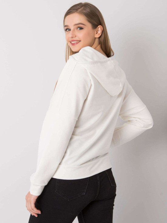 Ecru rozpinana bluza z kapturem