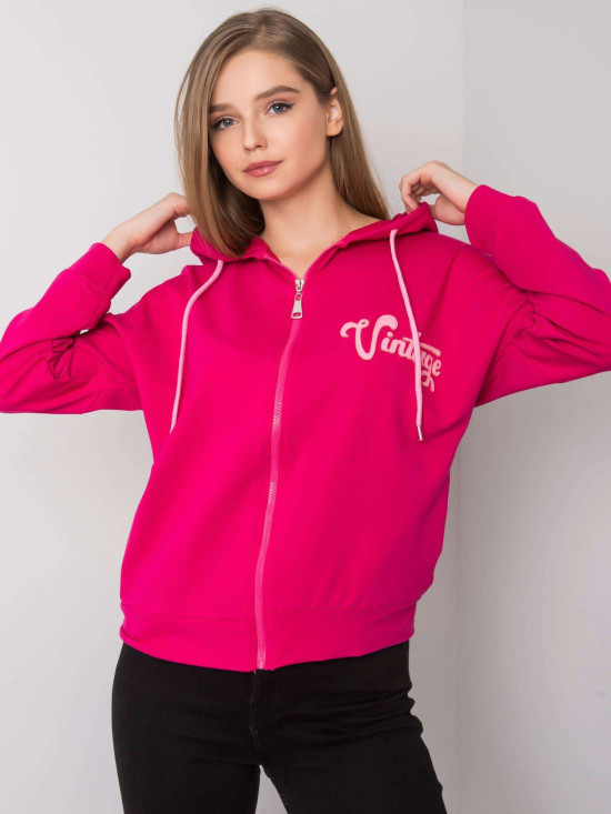 Fuksjowa bluza rozpinana z kapturem