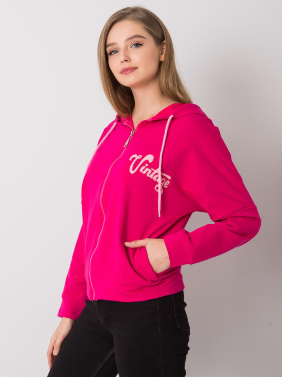 Fuksjowa bluza rozpinana z kapturem