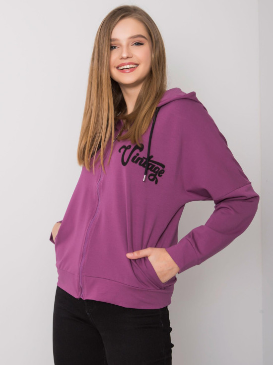 Fioletowa bluza rozpinana z kapturem