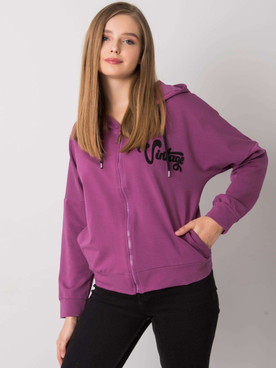 Fioletowa bluza rozpinana z kapturem