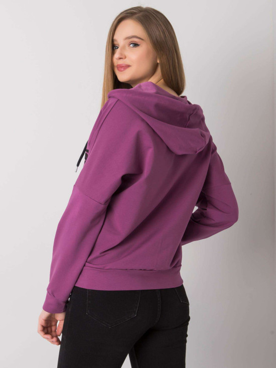 Fioletowa bluza rozpinana z kapturem