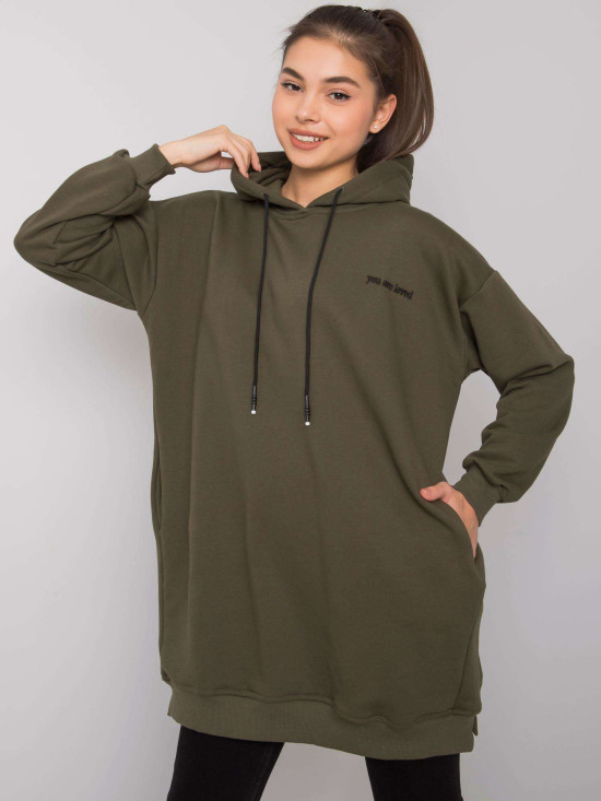 Khaki damska bluza z kapturem