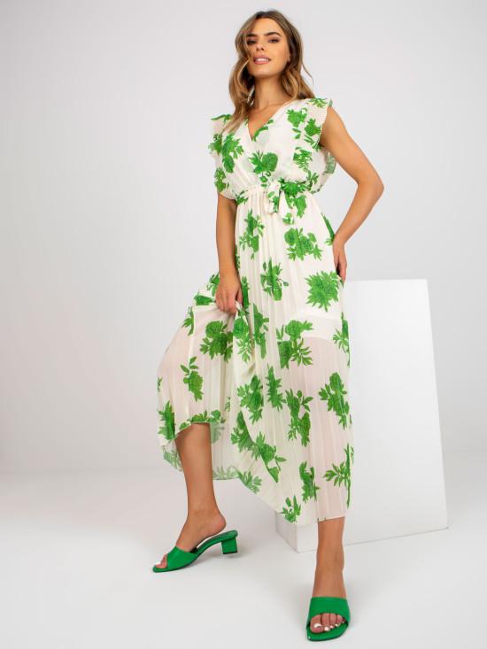 Elegancka zielona midi sukienka