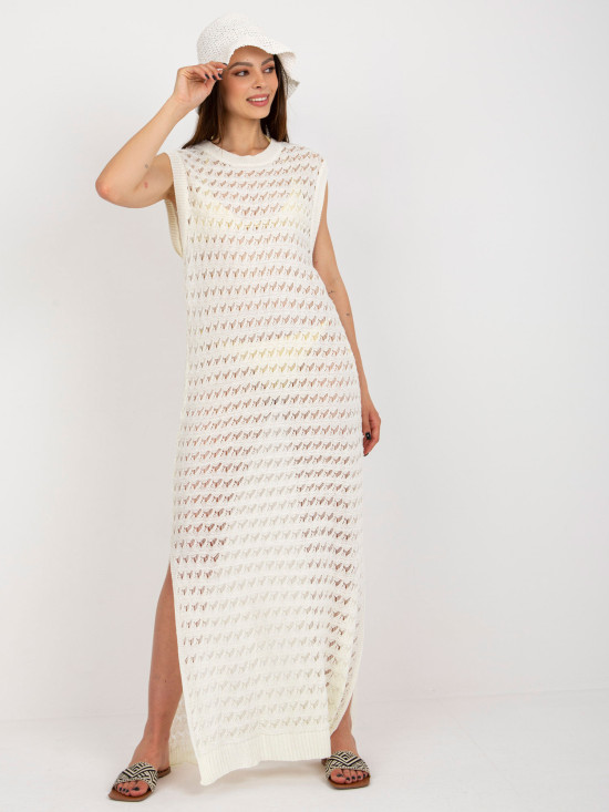 Oversize maxi sukienka w ecru