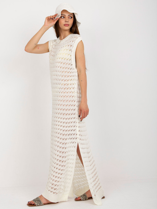 Oversize maxi sukienka w ecru