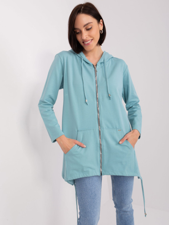 Pistacjowa damska rozpinana bluza