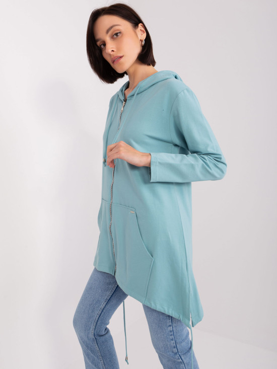 Pistacjowa damska rozpinana bluza