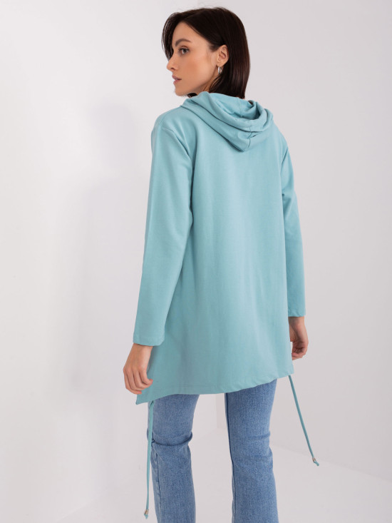 Pistacjowa damska rozpinana bluza