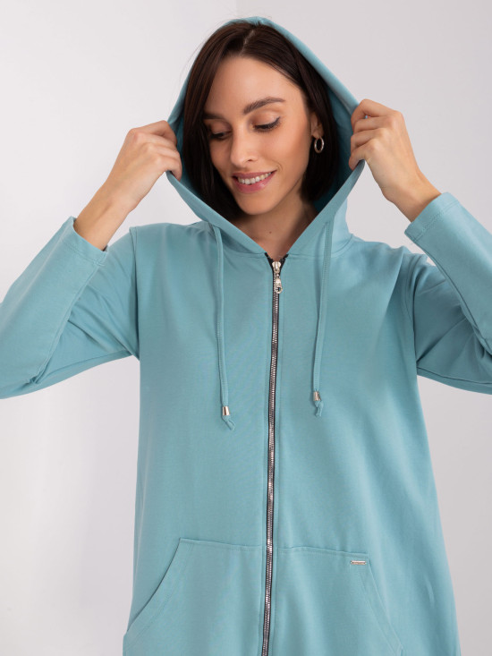 Pistacjowa damska rozpinana bluza