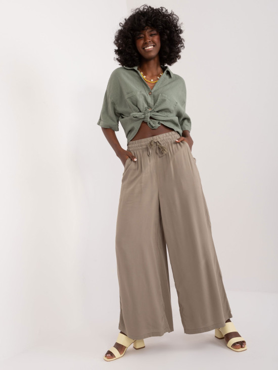 Stylowe palazzo spodnie w khaki