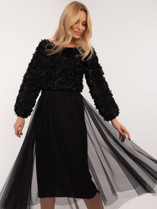 Elegancka czarna midi spódnica