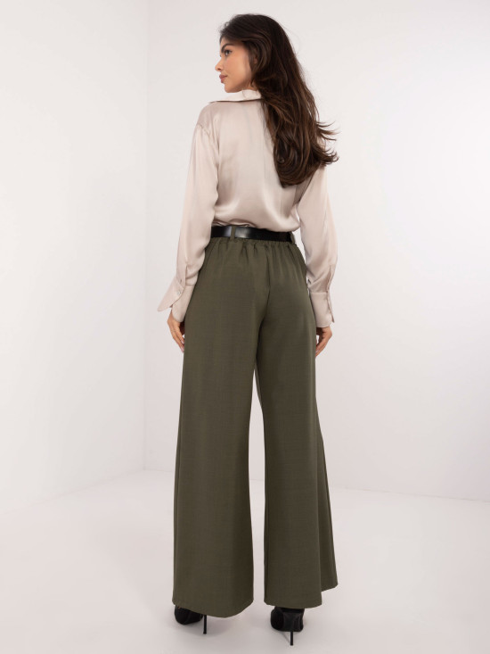 Eleganckie spodnie palazzo w kolorze khaki