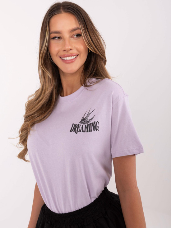 Stylowe fioletowe t-shirt z nadrukiem
